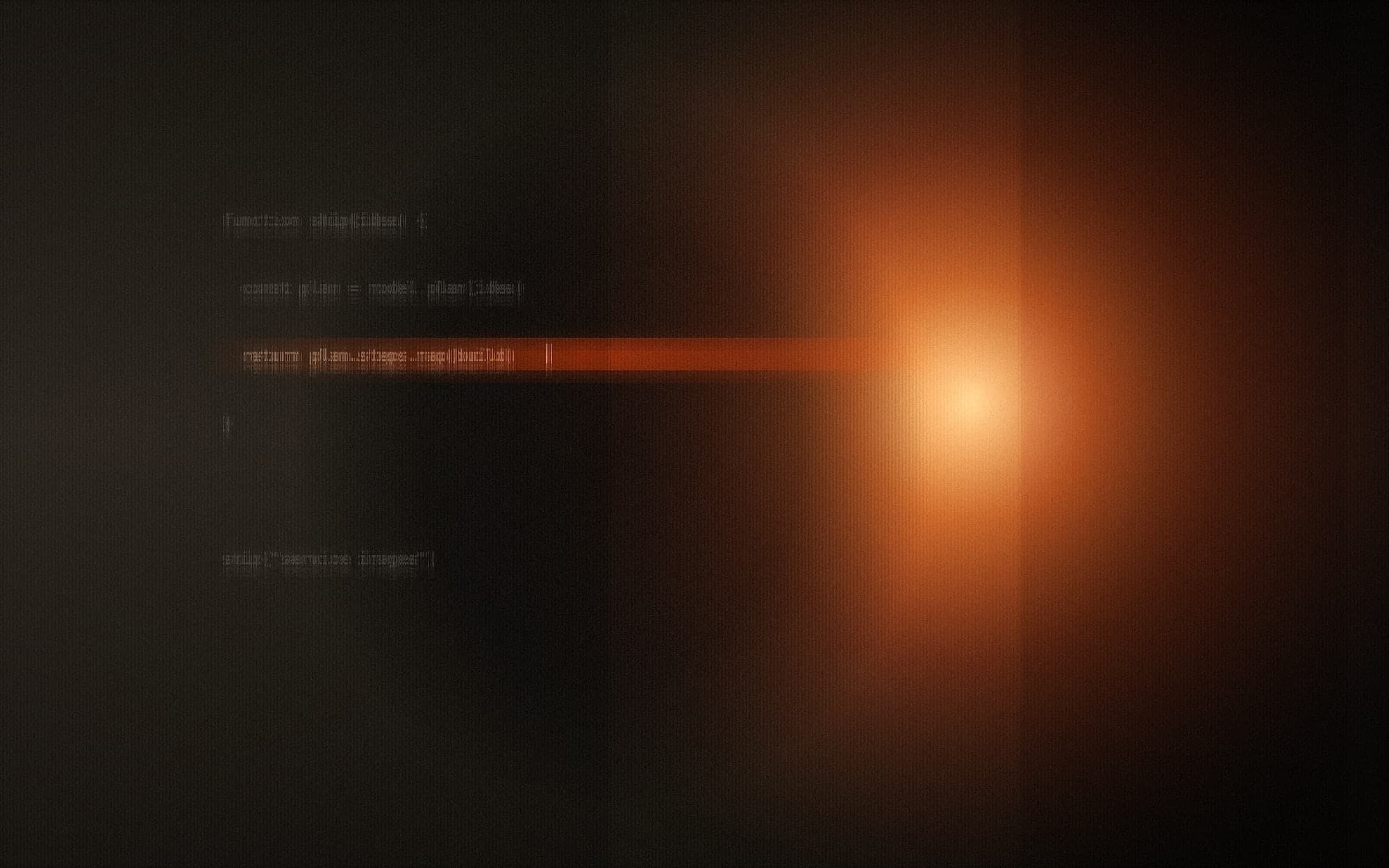 A code editor with an AI assistant panel (Cursor / Copilot) suggesting code inline, a subtle accent glow — human-directed AI.